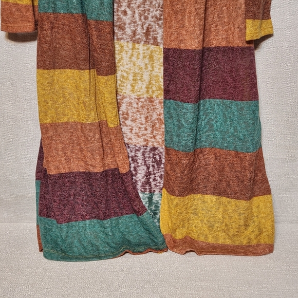 Jess Lea Striped Colorful Lightweight Duster Cardigan Long Sleeve Boho Small - Picture 2 of 9